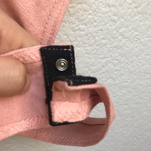 Light Pink Suede Bodysuit - Picture 4 of 5